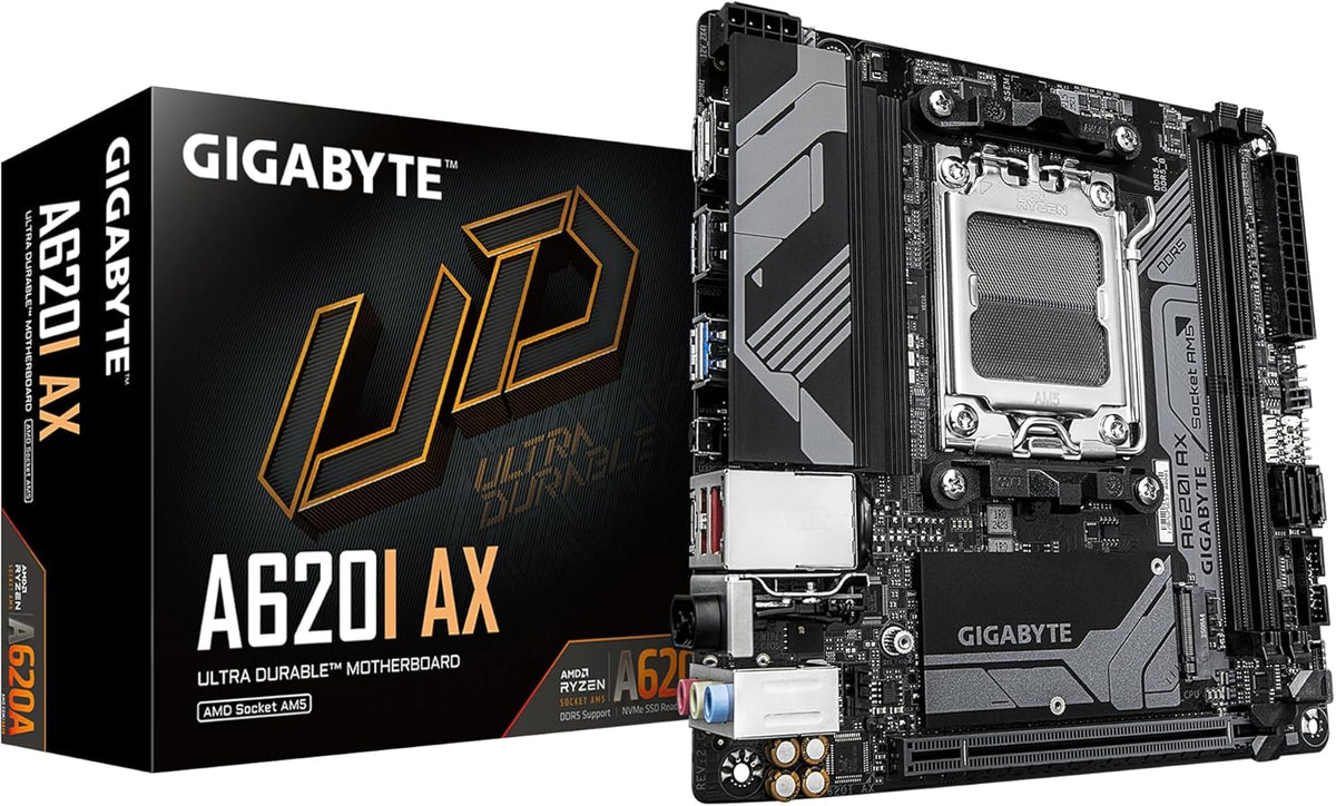 GIGABYTE A620I AX (AM5/ LGA 1718/ AMD/ A620/ Mini-ITX Motherboard